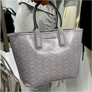 Michael Kors Jodie Small Logo Jacquard Tote Bag Purse Handbag Lavander Mist